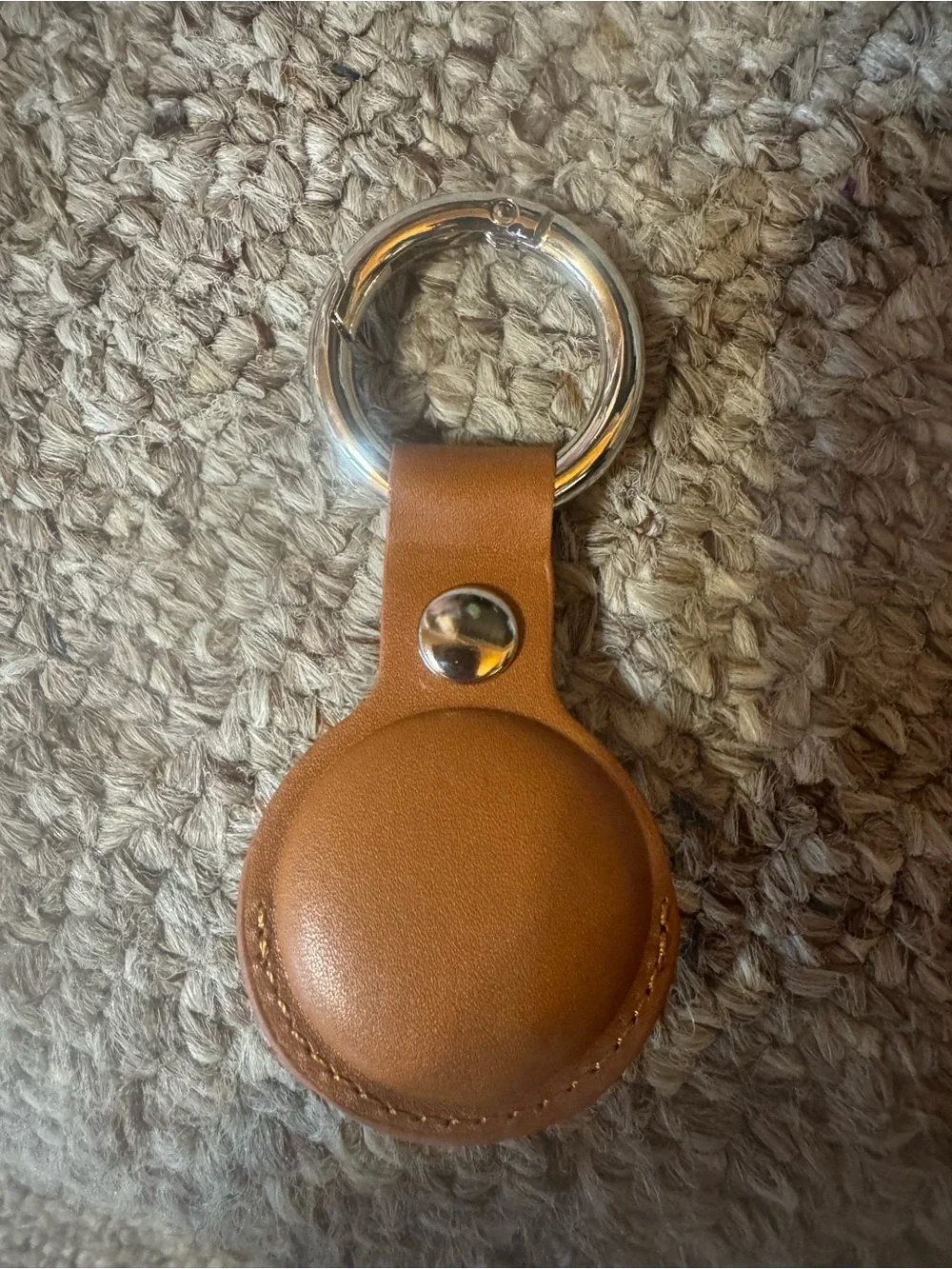 Leather Keyring Case for Bluetooth Tracker - Brown